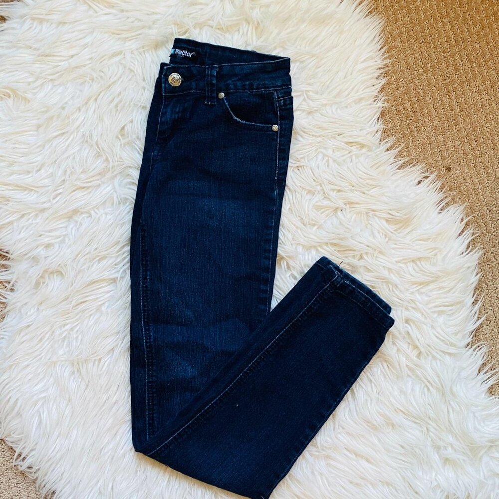 Tractor Jeans Girls 10 Skinny Stretch‎ Denim Jeans Dark Wash Cotton